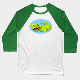 Cartoon Crocodile Vector Design Baseball T-Shirt